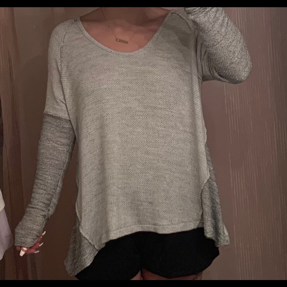Peyton Jensen thermal split back sweater